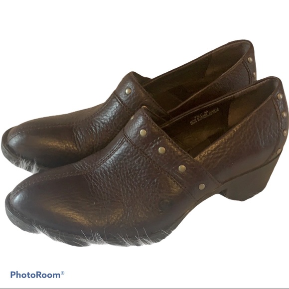 BORN Women’s Brown Leather Heeled Shoes - Picture 1 of 8